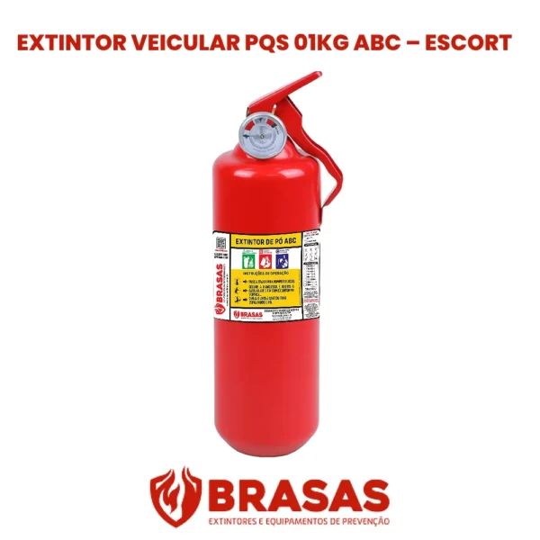 Extintor Veicular PQS 01KG ABC - ESCORT