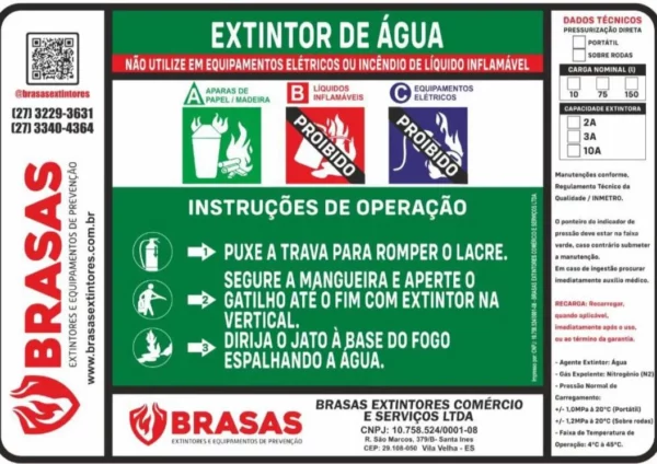 Extintor Industrial AP 75L 10A - Imagem 2